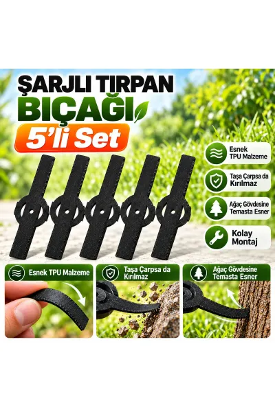 ŞARJLI TIRPAN BIÇAĞI ESNEK KIRILMAZ 5Lİ SET