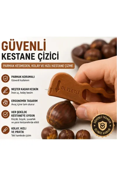 Kestane Çizici - Ergonomik Kestane Kesici - Güvenli Kestane Çizici - Kestane Çizme Bıçağı