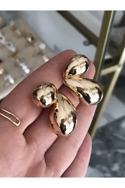Muadil Marka Gold Küçük Damla Küpe