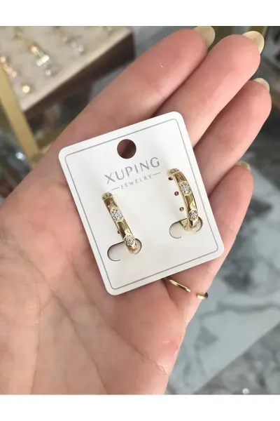 XUPING Model Taşlı Halka Model Küpe (kararmaz)