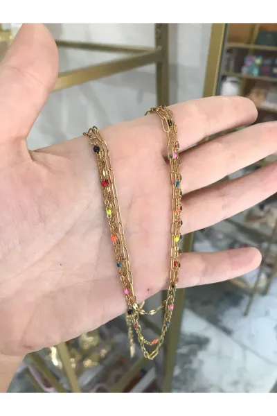 Renkli 3'lü Model Kolye
