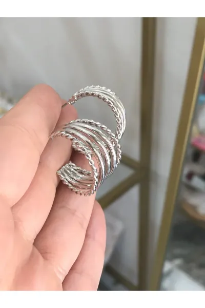 Üçlü Halka Model Küpe