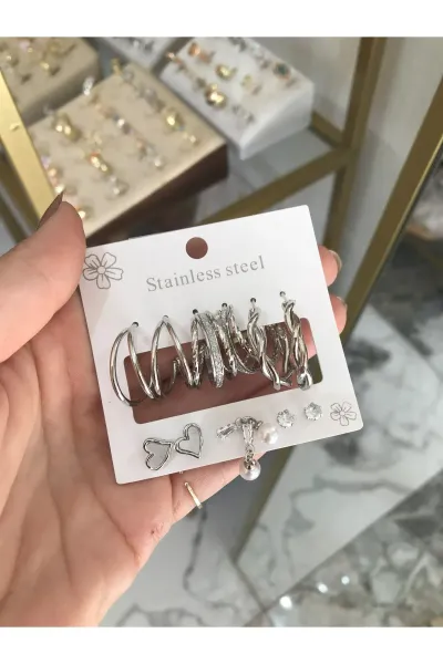 Halka Model Kombin Küpe