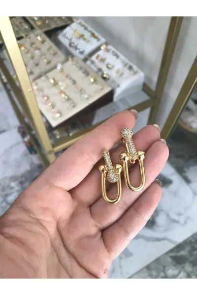 Taşlı Tiffany Model Küpe