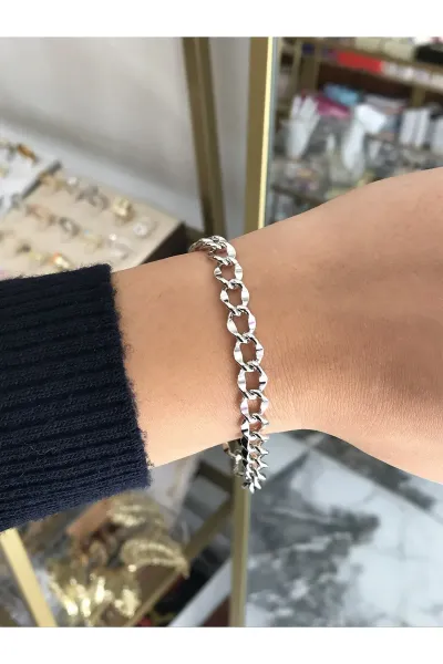 Zincir Silver Model Bileklik (kararmaz)
