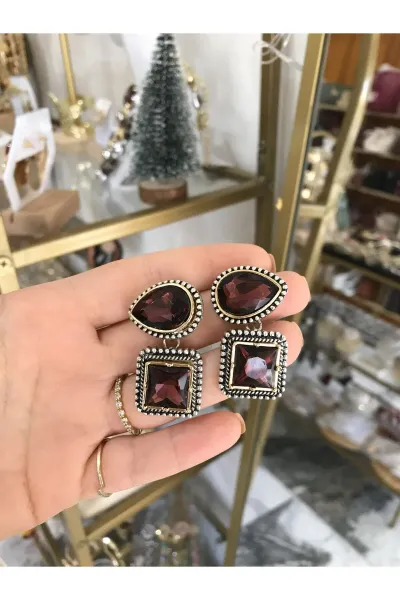 Marka Muadil Tasarım İri Taşlı Şık Küpe