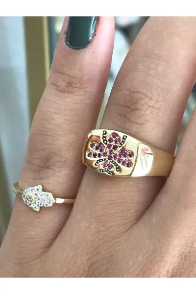 Mor Taşlı Arı Model Yüzük