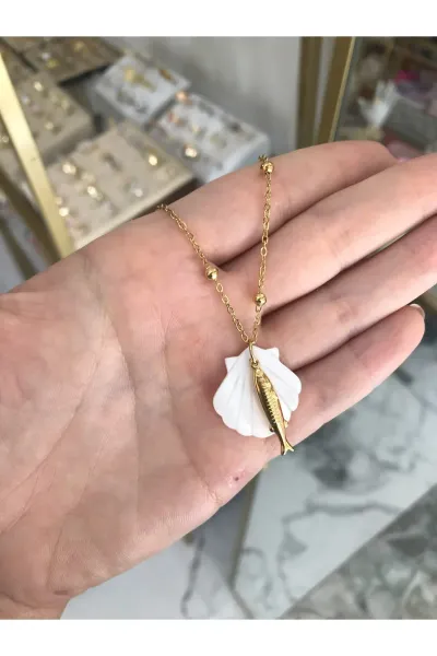 Midye ve Balık Model Kolye