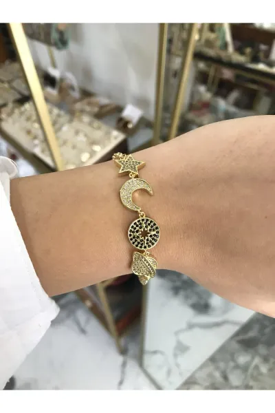 Gezegen Model Taş Detaylı Bileklik