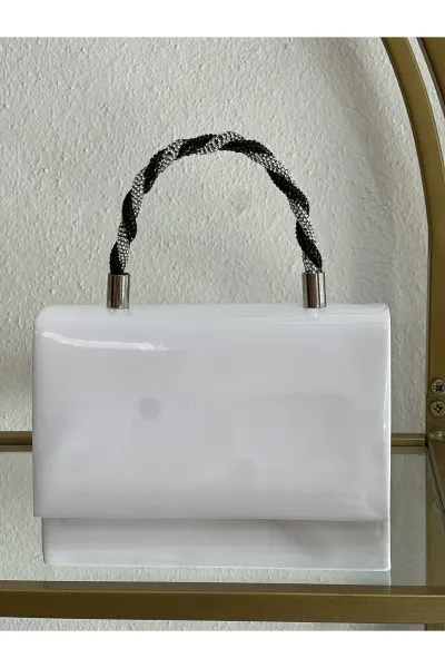 Saten Model Sapı Taş Detaylı Abiye Çanta