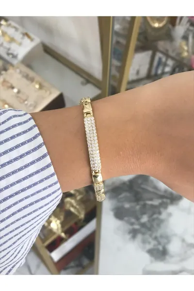 Taş Detaylı Künye Model Bileklik (kararmaz)