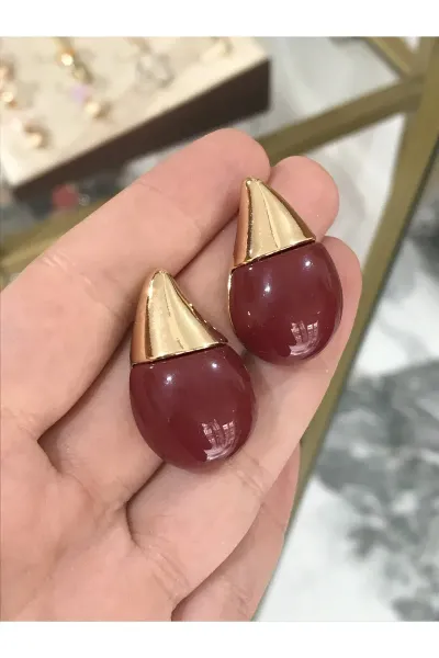 Gold Detaylı Trend Küpe