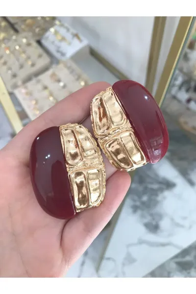 Muadil Marka Gold Detaylı Küpe