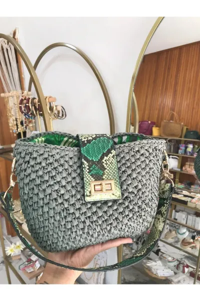 El Yapımı Leopar Detaylı Tasarım Çanta