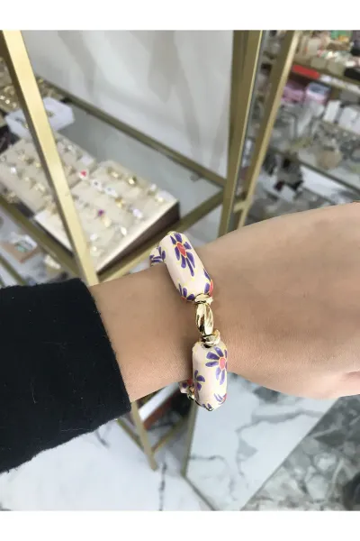 Gol Detaylı Lastikli Model Bileklik