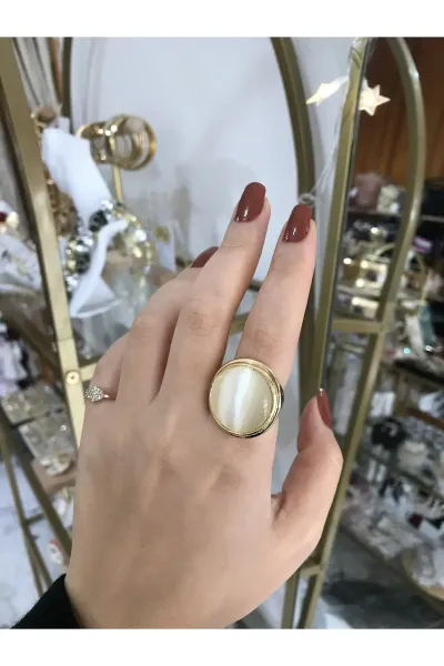 Sedefli Oval Model Yüzük