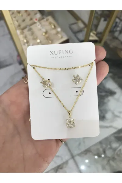 XUPINGx 3'lü Taş Detaylı Kartanesi Model set (kararmaz)xx