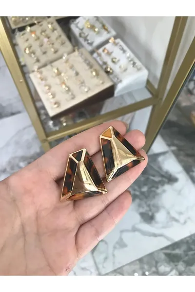 Özel Seri Leopar Detaylı Küpe