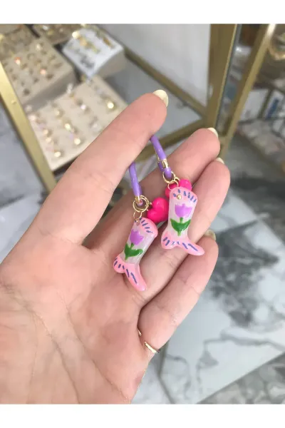 Ayakkabı Charm'lı Model Küpe