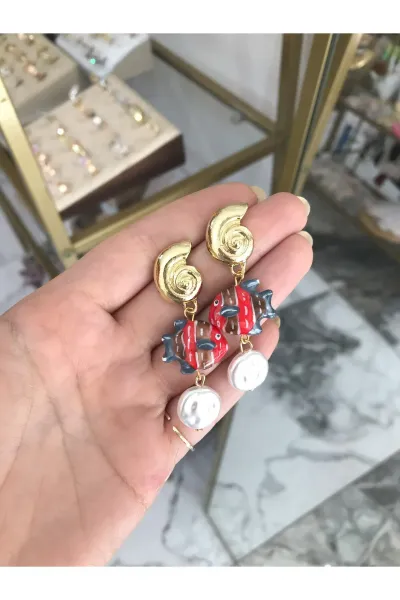 Renklı Balık Model Küpe