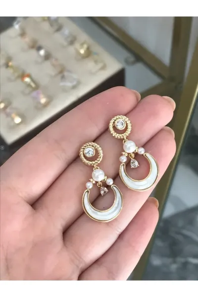 XUPING İnci ve Taş Detaylı Sallantılı Model Küpe (kararmaz)