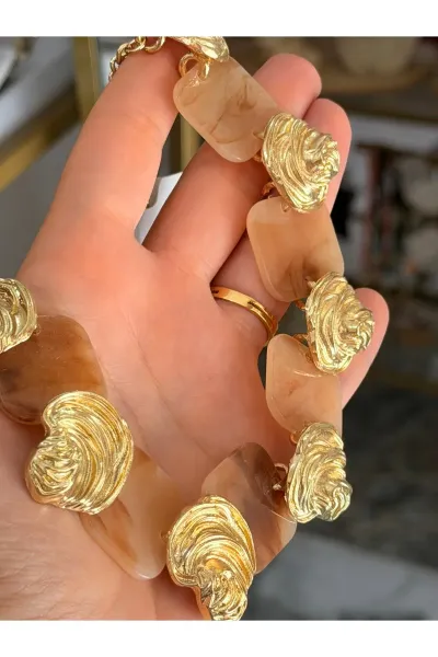 Muadil Marka Gold Detaylı Kolye