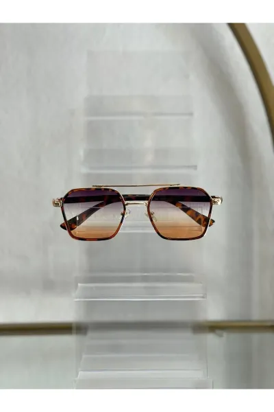 Trend Renkli ve Gold Detaylı Unisex Güneş Gözlüğü
