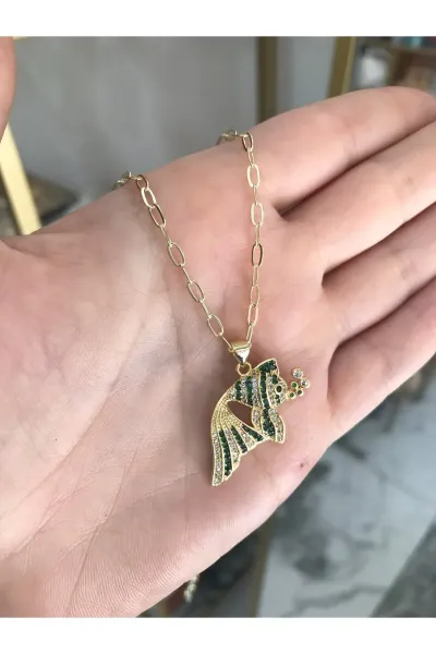 Renkli Taş Detaylı Balık Model Kolye