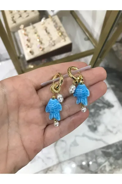 Balık Ve İncili Küpe