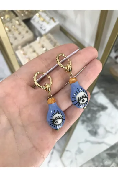 Seramik Model Göz Detaylı Küpe