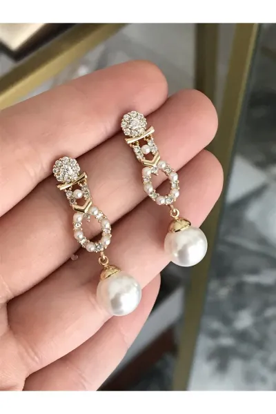 XUPING Taş Detaylı İnci Model Küpe (kararmaz)