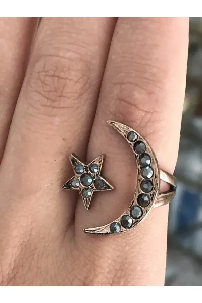 Kibar Bakır Ay-Yıldız Model Yüzük
