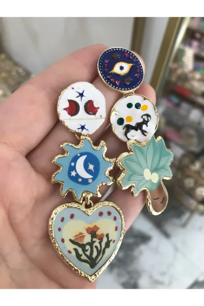 Muadil Marka Tasarım Reçine Küpe