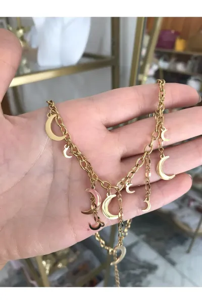 Sallantılı Ay Model Kolye