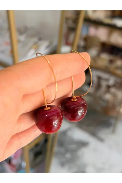 Yeni Sezon Kiraz Model Tasarım Küpe