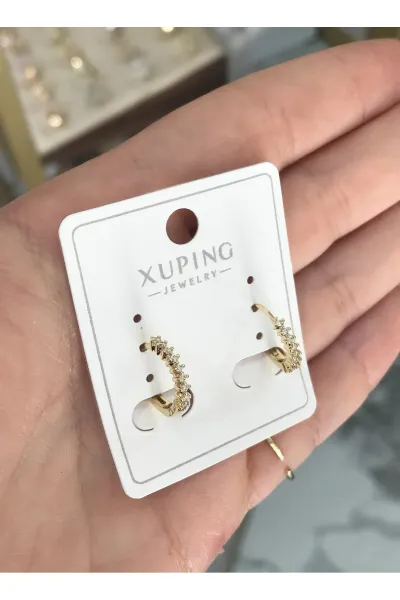 XUPING Model Sıralı Taş Model Küpe (kararmaz)