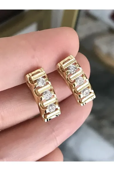 XUPING Taş Detaylı Model Küpe (kararmaz)
