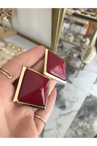 Tasarım Model Bordo Küpe