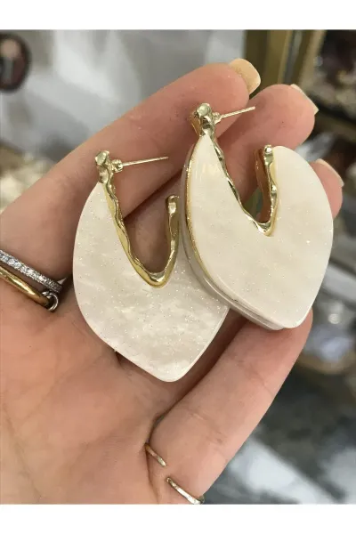 Tasarım Sim ve Gold Detaylı Zarif Küpe