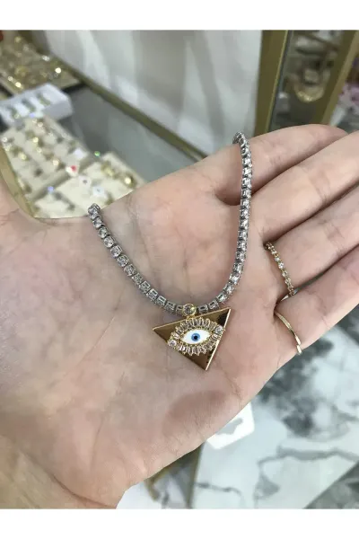 Göz Detaylı Zarif Tam Tur Model Kolye