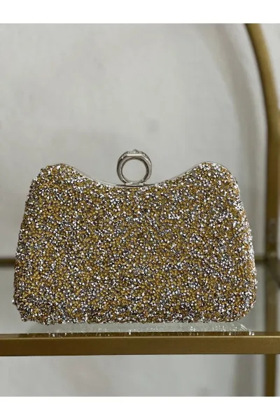 Gold & Gümüş Detaylı Abiye Model Çanta