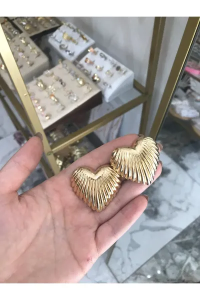 Gold Kalp Küpe