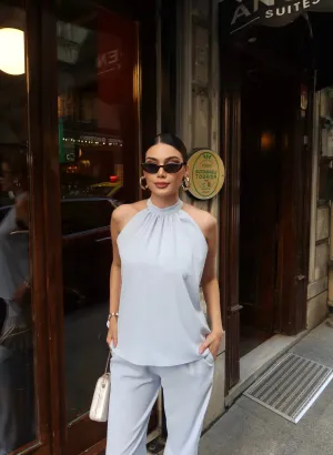 Linda Twil Kumaş Halter Yaka Takım - Görsel 15
