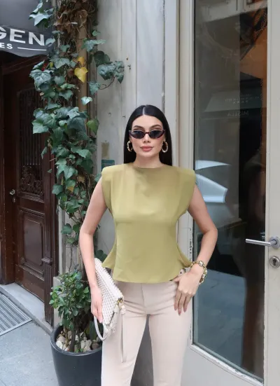 Linda Kumaş Vatkalı Bluz