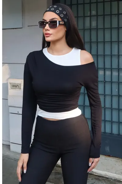 Oysho Kumaş Çift Renkli Bluz Kırmızı