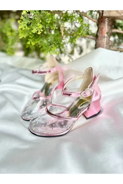 KIZ ÇOCUK TOPUKLU AYAKKABI — Pembe