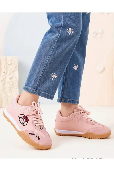 MY MELODY KIZ ÇOCUK ÇIRTLI OKUL AYAKKABISI( DAR KALIP) — Pembe