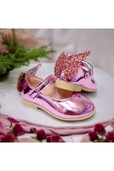 KIZ ÇOCUK PEMBE KELEBEK FİGÜRLÜ ORTOPEDİK BABET
