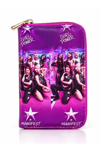 MANİFEST DESENLİ CÜZDAN — Mor