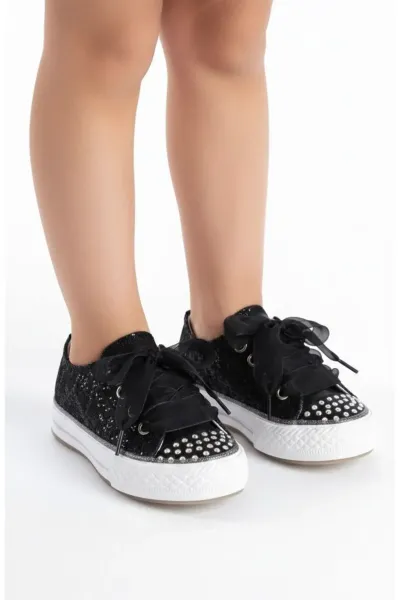 KIZ COCUK ISIKLI CONVERS — SİYAH